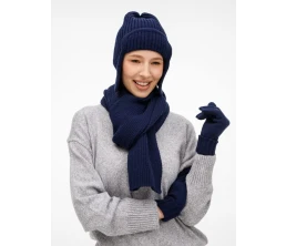 Шапка-ушанка Catch Match, темно-синяя