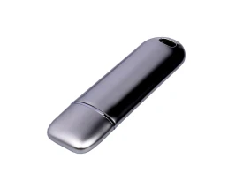 Металлическая флешка со сканером отпечатков пальцев в подарочной упаковке на 128 Гб, серебристый