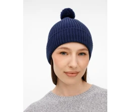 Шапка Catch Match с помпоном, темно-синяя