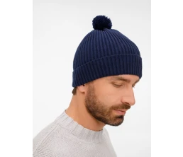 Шапка Catch Match с помпоном, темно-синяя