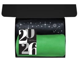 Подарочный набор c пледом, френчпрессом, чаем и медом, зеленый