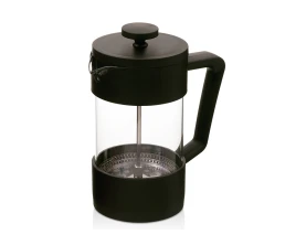 Подарочный набор c пледом, френчпрессом, чаем и медом, серый