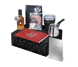 Подарочный набор с туркой, кофе и термокружкой, красный