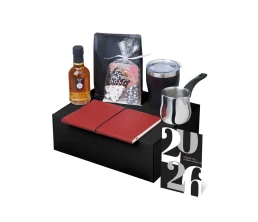 Подарочный набор с туркой, кофе и термокружкой, красный