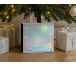 Подарочная коробка с голографическим шубером «Aurora», L, вн. размер 260х260х100 мм.