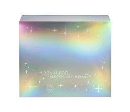 Подарочная коробка с голографическим шубером «Aurora», L, вн. размер 260х260х100 мм.