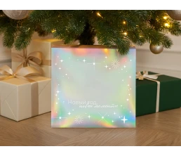 Подарочная коробка с голографическим шубером «Aurora», L, вн. размер 260х260х100 мм.