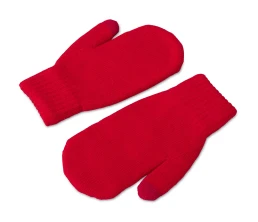 Подарочный набор с варежками, шарфом и термосом,красный