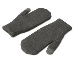 Подарочный набор с варежками, шарфом и термосом, серый