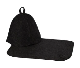 Набор для бани Heat Off с ковриком, черный