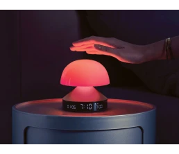 Светильник с часами и световым будильником Mina Sunrise, темно-серый