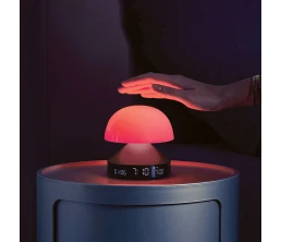 Светильник с часами и световым будильником Mina Sunrise, темно-серый