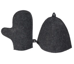 Банный набор из шапки и рукавицы "Renew", серый