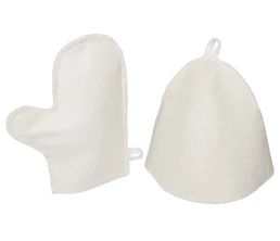 Банный набор из шапки и рукавицы 