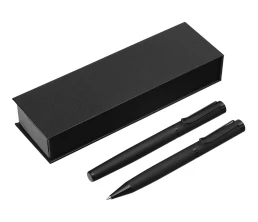 Подарочный набор из 2-х ручек "Black Lama" soft-touch, черный