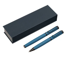 Подарочный набор из 2-х ручек "Black Lama" soft-touch, темно-синий