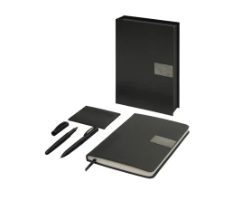 Подарочный набор "Goethe" с блокнотом А5, 2-мя ручками и картхолдером, черный