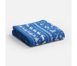 Плед Holidale, синий с молочным