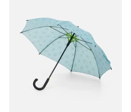 Зонт-трость Undercolor с полной запечаткой на заказ, с зелеными спицами