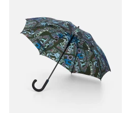 Зонт-трость Undercolor с полной запечаткой на заказ, с голубыми спицами