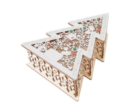 Шкатулка из фанеры в виде елки 