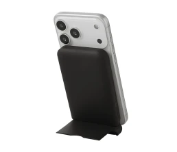 Беспроводной внешний аккумулятор с подсветкой лого и подставкой «Magflash», 10000 мАч, 15 Вт, черный