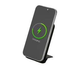 Беспроводной внешний аккумулятор с подсветкой лого и подставкой «Magflash», 10000 мАч, 15 Вт, черный