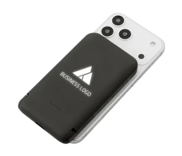 Беспроводной внешний аккумулятор с подсветкой лого и подставкой «Magflash», 10000 мАч, 15 Вт, черный