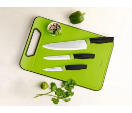 Набор из 3 ножей с пластиковой разделочной доской, NADOBA, серия OLIVIA