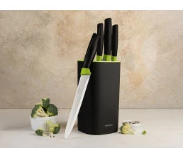 Набор из 4 кухонных ножей в универсальном блоке,  NADOBA, серия OLIVIA