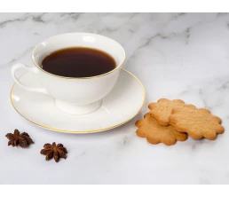 Чайная пара с золотой каймой, 200мл