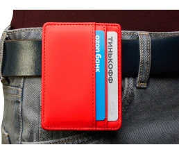 Картхолдер для двух карт и наличных денег с зажимом 