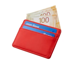 Картхолдер для двух карт и наличных денег с зажимом 