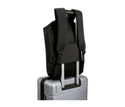 Рюкзак Luma для ноутбука с диагональю экрана 15 дюймов с защитой от кражи объемом 10 л из материала, переработанного по стандарту GRS - сплошной черный