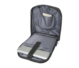 Рюкзак Luma для ноутбука с диагональю экрана 15 дюймов с защитой от кражи объемом 10 л из материала, переработанного по стандарту GRS - сплошной черный