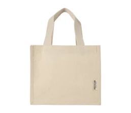 Мини эко-сумка Odessa с клинчиком, изготовленная из переработанного хлопка, сертифицированного согласно GRS, плотностью 220 г/м², объемом 9 л - Натуральный