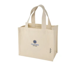 Мини эко-сумка Odessa с клинчиком, изготовленная из переработанного хлопка, сертифицированного согласно GRS, плотностью 220 г/м², объемом 9 л - Натуральный