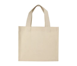 Мини эко-сумка Odessa с клинчиком, изготовленная из переработанного хлопка, сертифицированного согласно GRS, плотностью 220 г/м², объемом 9 л - Натуральный