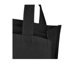 Мини эко-сумка Odessa с клинчиком, изготовленная из переработанного хлопка, сертифицированного согласно GRS, плотностью 220 г/м², объемом 9 л - сплошной черный