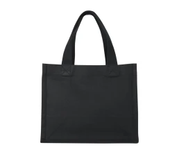 Мини эко-сумка Odessa с клинчиком, изготовленная из переработанного хлопка, сертифицированного согласно GRS, плотностью 220 г/м², объемом 9 л - сплошной черный