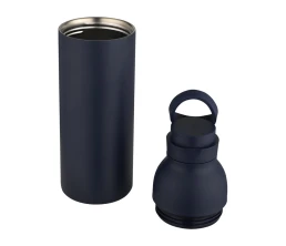 Illuminate бутылка для воды объемом 650 мл из переработанной нержавеющей стали RCS с двойными стенками и набором из 3 крышек - Синий Navy