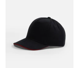 Бейсболка Classic 2.0, черная с красным кантом