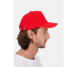 Бейсболка Classic 2.0, красная с белым кантом