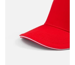 Бейсболка Classic 2.0, красная с белым кантом