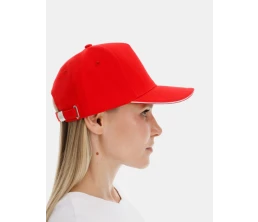 Бейсболка Classic 2.0, красная с белым кантом