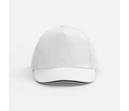 Бейсболка Classic 2.0, белая с темно-синим кантом