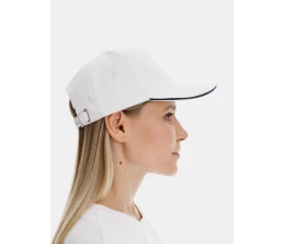 Бейсболка Classic 2.0, белая с темно-синим кантом