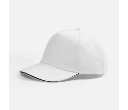 Бейсболка Classic 2.0, белая с темно-синим кантом