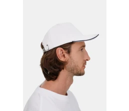 Бейсболка Classic 2.0, белая с темно-синим кантом