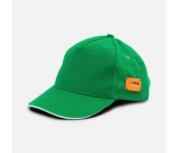 Бейсболка Classic 2.0, ярко-зеленая с белым кантом
